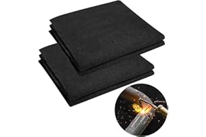 Acidea Welding Blanket, 2 Pack Fireproof Blank, Heat Resistant Up to 2000°F, Flame Retardant Fabric Carbon Felt for Grill Stove Pit Soldering Welders Plumbers, 12x36 inches