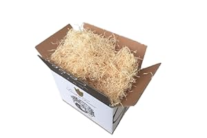 Luvit & Lumoè Laine de bois pour paniers-cadeaux | Paille en bois séchée naturelle pour bonbonnières, Noël, Pâques, fleuristes 1kg| Matériau de remplissage de copeaux décoratifs pour emballage cadeau.