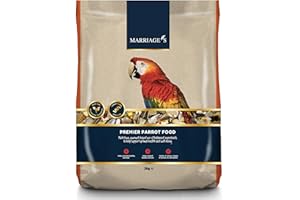 MARRIAGE'S Marriages - Premier Parrot Food 2kg, Parrot Seed with Oats and Peanut Kernels, Wholesome Bird Seed, Bird Food Packed with Fibre and Protein