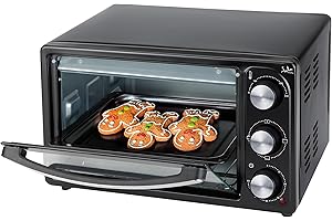 Jata HN916 Tischofen, 2 Funktionen, Backofen und Grill, mit 16 l Fassungsvermögen, Außenmaße: 39 x 29 x 25 cm