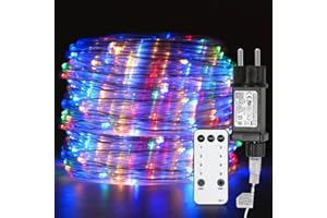 Jopassy Tubo luminoso esterno 30 m 300 LED, tubo luminoso esterno interno 8 modalità, tubo luminoso per Natale, feste, tubo luminoso con telecomando, impermeabile, per esterni