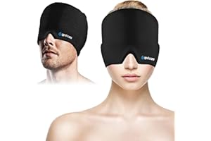 GELPACKS DIRECT Migraine Relief Cap Flexi Thick Gel, 3-in-1 Cold Warm Therapy & Temple Compression, Multi-targeting Pressure Points, Headache Relief Hat Ice Cap Head Wrap, Ice Pack for Head Injuries