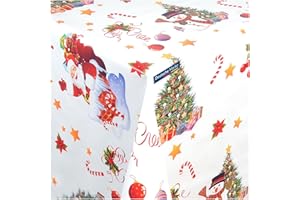 ‎TEXMAXX TEXMAXX® Wachstuchtischdecke Weihnachten versch. Größen - 100 x 140 cm/abwaschbare Tischdecke/Wachstischdecke/Weihnachts Wachstuch Tischdecke in Weiß