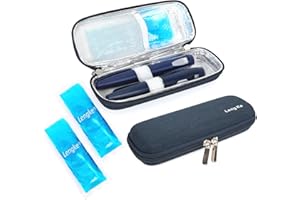 ‎YOUSHARES YOUSHARES Insulin Kühltasche für Zuckerkrank Medikamente - Praktische Reisetasche für Insulin Pen, Spritzen & Zubehör (Navy blau)