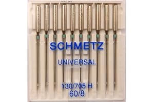 SCHMETZ - 10 aghi universali per macchina da cucire (pistone piatto) - Sistema 130/705 H - Nm 60 // 8