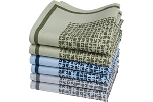 Merrysquare - Pañuelos Estampados para Hombres - Tamaño Grande 40cm x 40cm - 6 Piezas - 100% Algodón