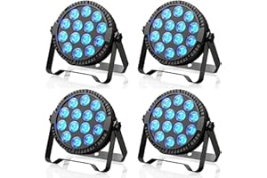 ZonQoonz 64W Luz de Escenario Par con control de APP, Focos LED Par RGBW 4 en 1 Luces Discoteca Sonido Activado para Party DJ Disco Show Festivales, Clubes -4PCS