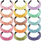 SIQUK 15 Pezzi Fasce per Capelli Nodo Cerchietti per Capelli con Nodo Colorati Cerchietti per Donna Ragazze, 15 Colori
