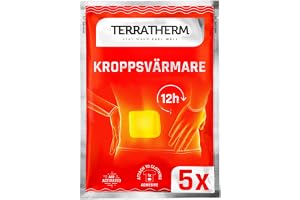 TerraTherm Värmeplåster för rygg, nacke och axlar - 12h välgörande och djupgående värme - ryggvärmare - Kroppsvärmare självhä