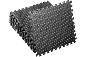 Takezuaa 12Pack Gym Floor Mats Nonslip | Foam Exercise Flooring Mats | 60 x 60CM Floor Mat | Interlocking Puzzle EVA Floor Tiles | Yoga Matting | Foam Floor Tiles for Workout Weights Yoga