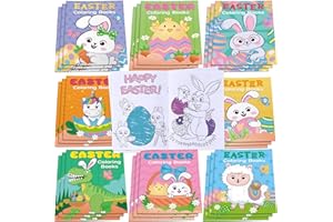 FACCITO 36 Piezas Libros para Colorear de Pascua para Niños Recuerdos de Fiesta de Pascua Libro de Actividades Mini Cuaderno para Colorear Rellenos para Cesto de Huevos Actividades de Escuela
