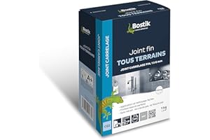 Bostik Joint Fin Tous Terrains – 1 à 6 mm – Joint en Poudre pour Carrelage – Sol et Mur – Intérieur et Extérieur – Hydrofugé – Gris– Boîte de 1 kg
