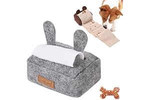Sugeru®Giochi per Cani a forma di Scatola di Fazzoletti,Giochi Interattivi per Cani,Gioco Sfera Puzzle Cani,Tappeto Olfattivo Nascondi Cibo Cane,Tappeto intelligenza,Lavabile,Interattivi (Grigio)