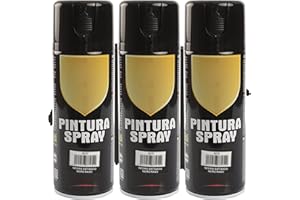 H HANSEL HOME Pintura Spray Negro Satinado 400 Ml - Pack de 3 Unidades