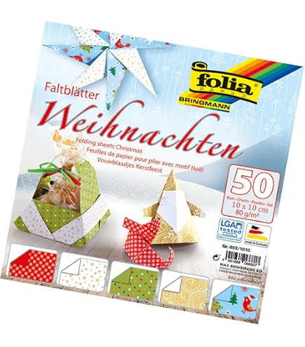 Lot De 120 Feuilles De Papier Origami Carrées Motifs Noël - 15x15 Cm Imprimées Recto-verso - 13