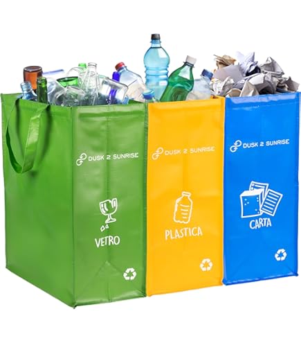 Borse Per Raccolta Differenziata Norggo - Set Da 3 Da 40L Con Rinforzi | Per Interni Casa/Ufficio - Foto 2