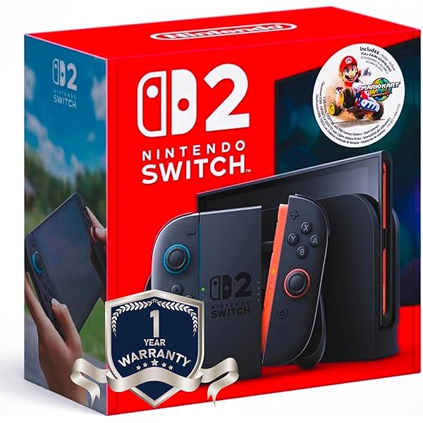Nintendo Switch 2 + Mario Kart World with Red & Blue Joy Con (1