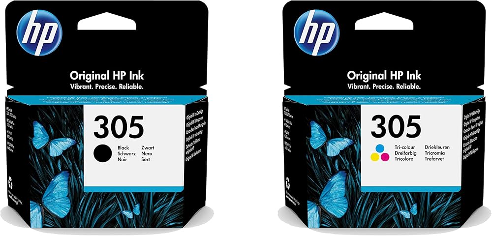 HP-HP Orijinal 305 Black & Üç Renkli Mürekkep Kartuşu, Çoklu, 3YM61AE, 3YM60AE