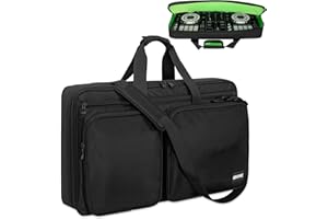 OUUTMEE Borsa per controller DJ, custodia per controller DJ, custodia protettiva per DJ con tracolla, adatta per Pioneer, Nero , L-70 x 40 x 12.5CM, Organizer per borse