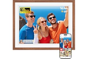 WONNIE Frameo Digital Photo Frame-15Inch WiFi Large Digital Picture Frame with 32GB Memory, 1024x768 IPS Touch Screen Electronic Photo Frame, Auto-Rotation/Wall Mountable, Instant Sharing via Frameo App