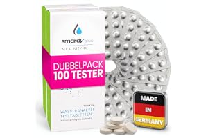 smardy 100 Alka-M fotometer testtabletter för PoolLab, SCUBA II, BAYROL | Alkalitet (syrakapacitet) för elektroniska testare – pool, spa och akvarium, tillverkad i Tyskland