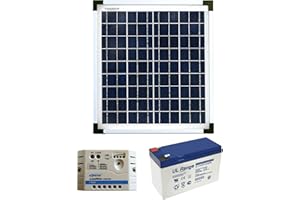 Ohm-Easy Kit Panneau Solaire 5W 12V avec régulateur 5A et Batterie