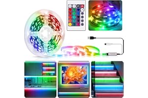 LXLQZXW LED Strip Lights for TV, 5M/16.4ft LED Lights Strip for 32-85in TV LED Backlight, USB Powered Color Changing Lights,5050 RGB LED Lights Strip for TV Backlight Gaming Room Bedroom Decoration