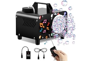 OAUIR GUSIX 3-in-1 Bluetooth Speaker Bubble Machine:Music, bubbles, and multicolor LEDs in one. Simple controls, 6 light modes, great for parties/weddings/family fun.