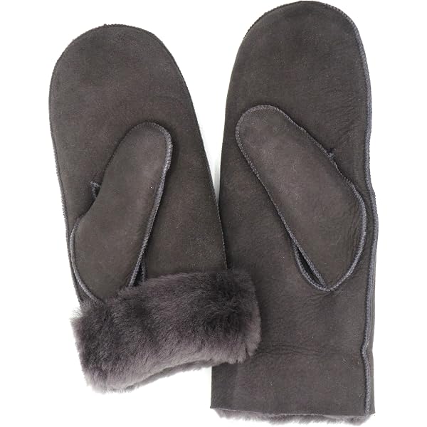 Harrys-Collection Fäustlinge Lammfell Handschuhe, grau, 7