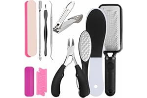 BRITS CART 16 in 1 Foot Files for Hard Skin | Pedicure Set for Feet | Professional Foot Care Hard Skin Remove Tools | Stainless Steel Callus Remover Kit for Women, Men, Saloon & Homes | BRITSCART