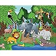 Puzzles for 3 year olds 50 Piece Jigsaw Puzzles for 3 year old Large Floor Jigsaw Puzzle Cute Friendly African Wild Animals Puzzle for 3+ year olds Kids Age 3-5 Birthday Gift (Wild Animal Friends)