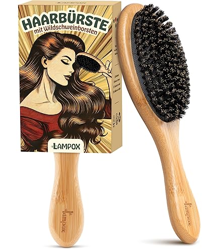 Haarbürste - 100% Reine Borste - 6-reihig - Klein Oval - Kamm