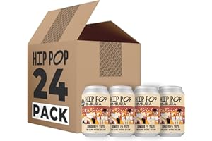 Hip Pop Kombucha, Low Calorie, 100% Natural, Vegan, Ginger & Yuzu, 24 x 330 ml