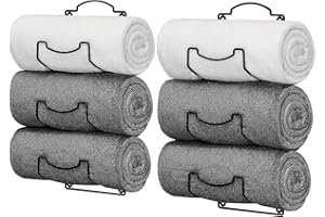 MUTOOL Towel Rack Wall Mounted, Set of 2 Towel Storage for Bathroom, Metal Bath Towels Holder, Hanging Washcloth Hand Towel Storage Organizer (Black)