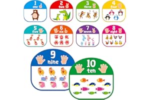 GETHELUD 10 pezzi poster numeri, numeri di apprendimento bacheca set decorazione scolastica forniture strumento didattico educativo per bambini bambini classe famiglia, 30cm x 28cm