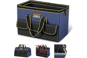AIRAJ Werkzeugtasche 18 Zoll | Werkzeugtasche Großer Öffnung | Einfacher Zugriff Werkzeuge | Strapazierfähiger 600D Oxford-Gewebe | Werkzeug-Organizer | Verabschieden Unordnung | 44×24×30CM