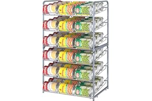 Nandae Stackable Can Rack Organizer, 2 Pack Can Dispenser Storage for 72 Cans, 3 Tier Can Storage Rack Holder for Kitchen Cabinet Pantry Countertop