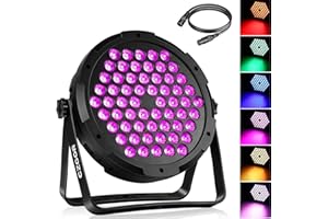 90W Par LED Luce, Czgor 60 LED Par RGB 3 in 1 Luci da Palco Senza Telecomando con 1M Cavo DMX, DMX512 7CH Discoteca Illuminazione Palco per Feste Bar DJ Discoteca Matrimonio