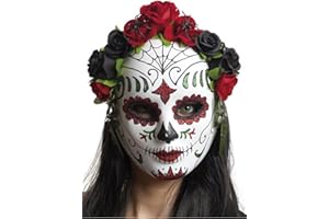 My Other Me Me-203556 Máscara catrina flores mujer, Talla única (Viving Costumes 203556)
