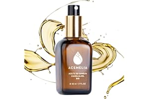 ACEMELIA Aceite de Camelia Bio 100% Natural-50ml-Hidratante y Nutritivo para Rostro,Cabello y Cuerpo-Propiedades Antioxidantes y Rejuvenecedoras-Aceite seco de Absorción inmediata-Extraído en frío en Galicia