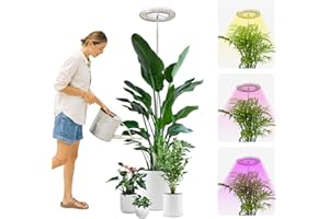 YUYMIKA Grow Lights for Indoor Plants, 72LED Full Spectrum Growing Lamp for Indoor Plants, 10 Brightness, 3/9/12Hrs Timer, 30~160CM Adjustable Telescopic Pole for Small Tall Plants, 1 Pack