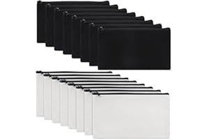 Csuntikulo Sacchetti di stoffa da dipingere, 16 pezzi, fai da te, in tessuto bianco, bianco/nero, Organizer per borse