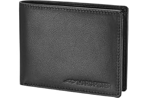 Marc Peter Oslo portfel męski ze skóry z ochroną RFID, duży, 13 przegródek, portfel dla mężczyzn, portfel z prawdziwej skóry, czarny, Onesize, Casual