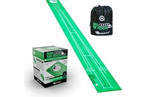 EyeLine Golf Roll The Rock Putting Mat Indoor - Have Fun Perfecting Stroke, Alignment, Speed Control, Visualization, Consistency - Compact- Rolls Out Flat and Smooth - Built in Training Lines