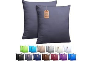 ‎NATUREMARK NatureMark 2er Set Jersey Kissenbezüge – Elastisch, weich, atmungsaktiv und hautfreundlich – Waschbare Kissenhülle - 40x40 - Anthrazit Grau