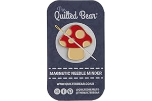The Quilted Bear Magnetic Needle Minders – Enamel Needle Keeper for Sewing, Embroidery & Cross Stitch Accessories | Secure Holder for Sewing Pins & Needles (Mushroom)