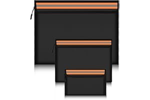 MAPILLE 3 Piezas Bolsa Ignífuga, Bolsa de Documentos Ignífuga, Carteras Ignífugas Impermeable, Bolsa de Almacenamiento de Seguridad, para Proteger Objetos de Valor, Documentos, Pasaporte, Joyería