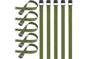 Hejo 10PCS Correa de Amarre,40x2.5CM Verde Ajustable Cinchas de Amarre Pequenas de Metal Aleación con Liberación Rápida A Prueba de Oxido Cinchas para Bicicletas, Motocicletas, Paquetes de Equipaje