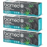 BIOMED Triple Charcoal 98% Natural Whitening Toothpaste | Gum Care, Bamboo Charcoal | Vegan Friendly, SLES Free 100g (Pack of