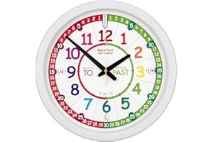 ERTT EasyRead Time Teacher Kids Wall Clock - Learn The Time Children's Clocks - Teaching Clocks For Children For Classroom, Bedroom, Home-schooling - Learning Clock For Kids With Rainbow Face (35cm)